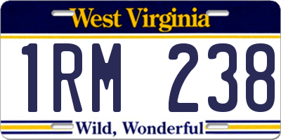 WV license plate 1RM238