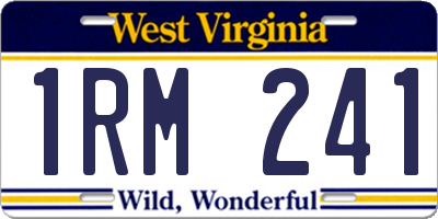 WV license plate 1RM241