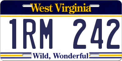 WV license plate 1RM242