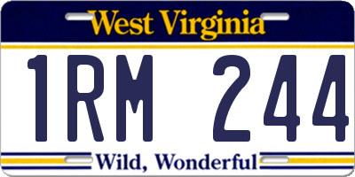 WV license plate 1RM244