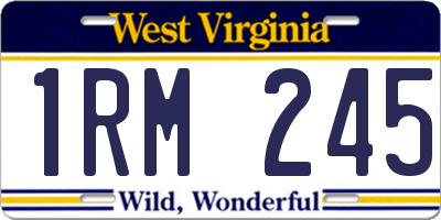 WV license plate 1RM245