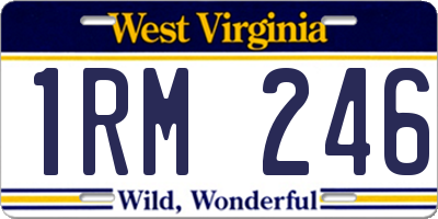 WV license plate 1RM246