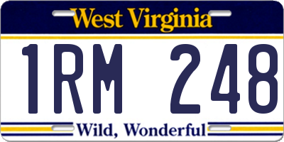 WV license plate 1RM248
