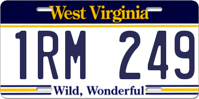 WV license plate 1RM249