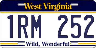 WV license plate 1RM252