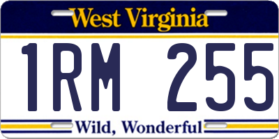 WV license plate 1RM255