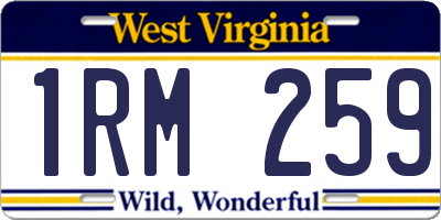 WV license plate 1RM259