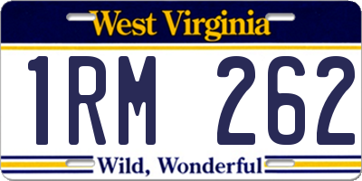 WV license plate 1RM262