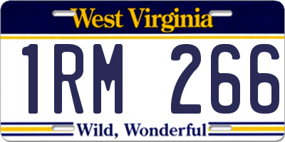 WV license plate 1RM266