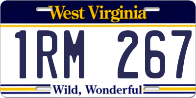 WV license plate 1RM267