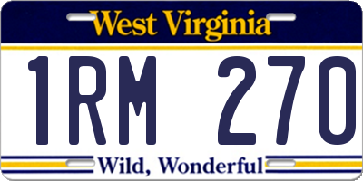 WV license plate 1RM270