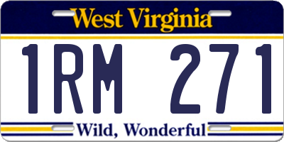 WV license plate 1RM271