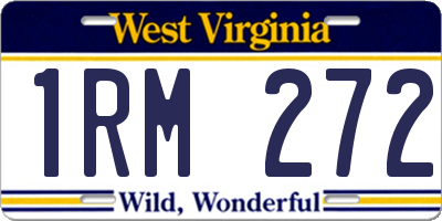 WV license plate 1RM272