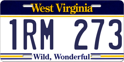 WV license plate 1RM273