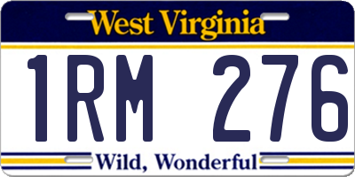 WV license plate 1RM276