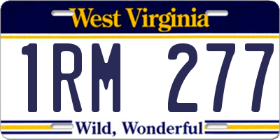 WV license plate 1RM277