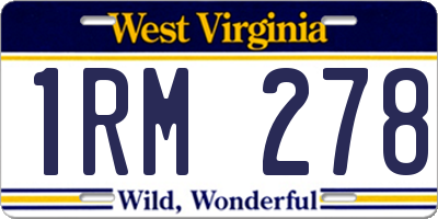 WV license plate 1RM278
