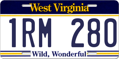 WV license plate 1RM280