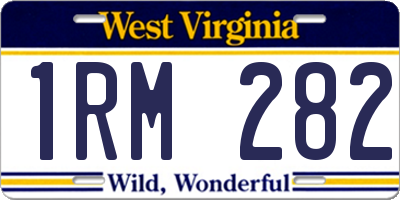 WV license plate 1RM282
