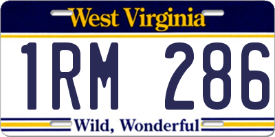 WV license plate 1RM286