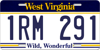 WV license plate 1RM291