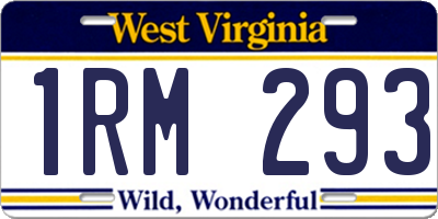 WV license plate 1RM293