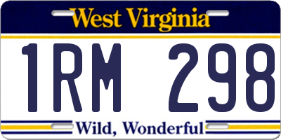 WV license plate 1RM298