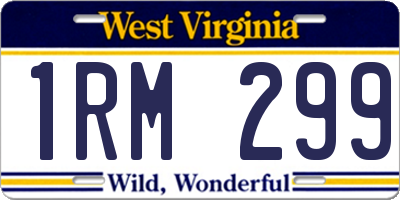 WV license plate 1RM299