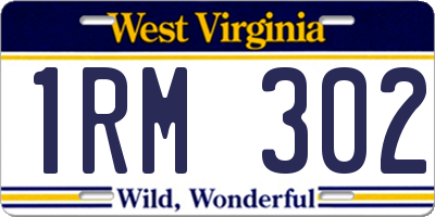 WV license plate 1RM302