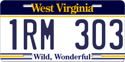WV license plate 1RM303
