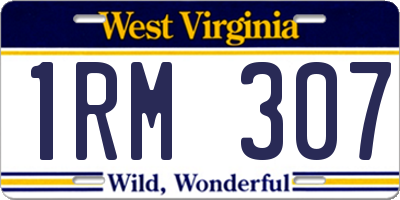 WV license plate 1RM307