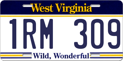 WV license plate 1RM309