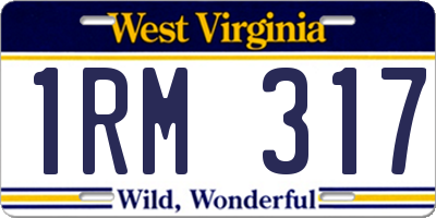 WV license plate 1RM317
