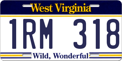 WV license plate 1RM318