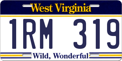 WV license plate 1RM319