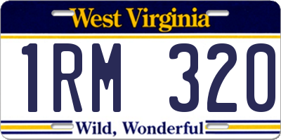 WV license plate 1RM320