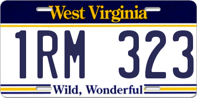 WV license plate 1RM323