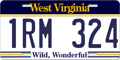 WV license plate 1RM324