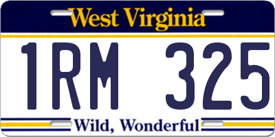 WV license plate 1RM325