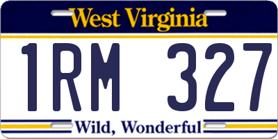 WV license plate 1RM327
