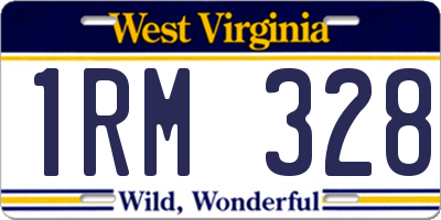 WV license plate 1RM328