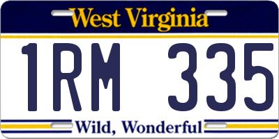 WV license plate 1RM335