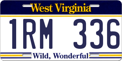 WV license plate 1RM336
