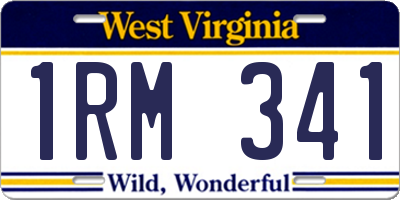 WV license plate 1RM341