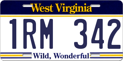 WV license plate 1RM342