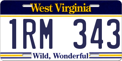 WV license plate 1RM343