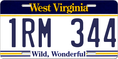 WV license plate 1RM344