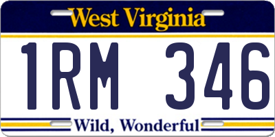 WV license plate 1RM346