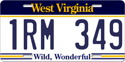WV license plate 1RM349