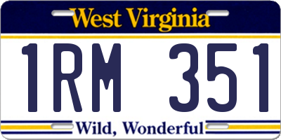 WV license plate 1RM351